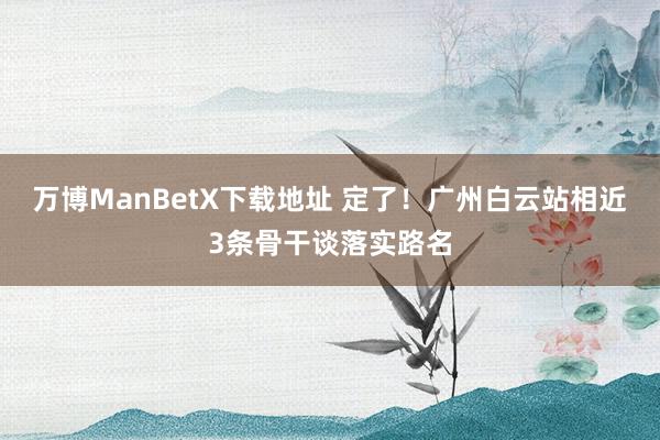 万博ManBetX下载地址 定了！广州白云站相近3条骨干谈落实路名